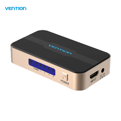 Picture of Vention   (ACCG0) 1 In 4 Out  HDMI Splitter  4K 30Hz  Gold  Aluminum  Alloy  Type  EU   Standard