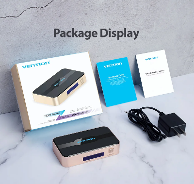 Picture of Vention   (ACCG0) 1 In 4 Out  HDMI Splitter  4K 30Hz  Gold  Aluminum  Alloy  Type  EU   Standard