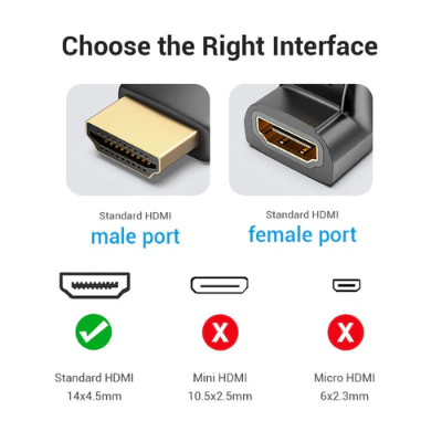 Picture of Vention 270  Degree  AIOB0 HDMI Male to Female Black Converter-Black