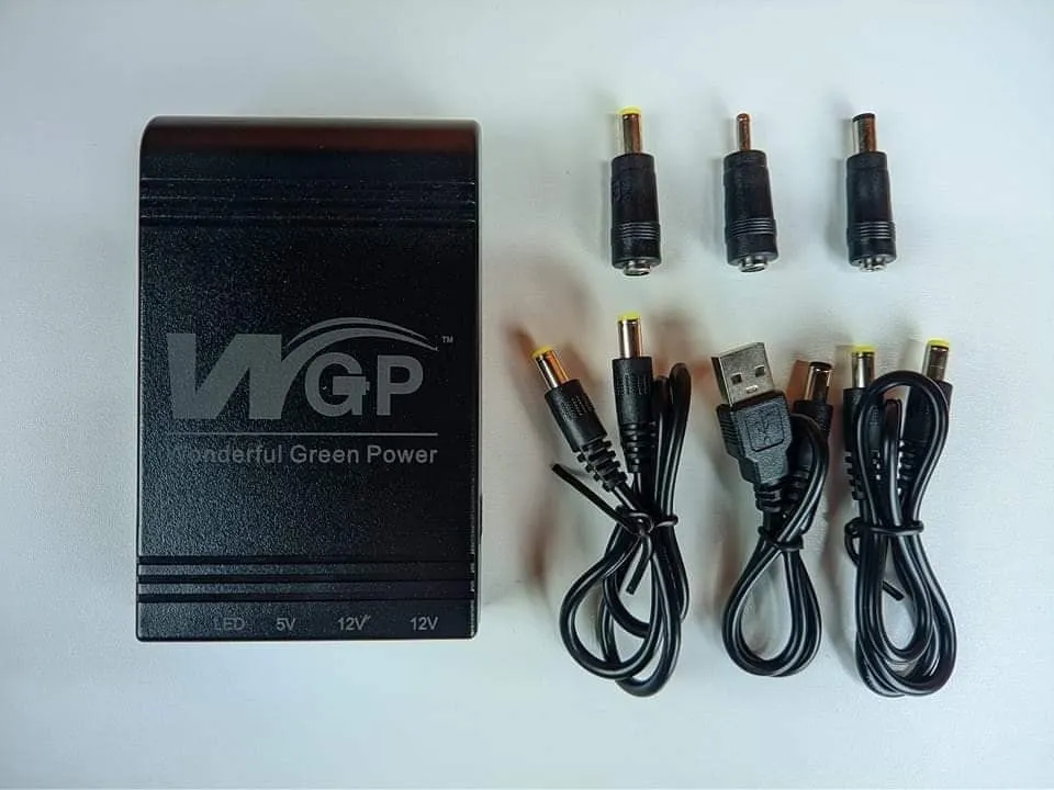 Picture of WGP Mini UPS (5V 12V 12V ) 10400mAh Volt Output for Router, Onu, CC Camera Backup With Charger