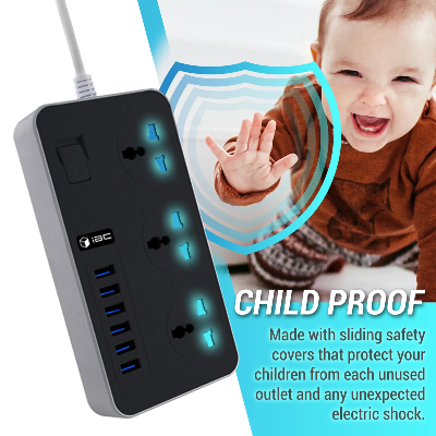 Picture of AUTO MAX POWER STRIP MH-T09 6USB,  USB charger with MULTI SCOKET - 3.1A & 3 MULTI SCOKET- charger & multi socket