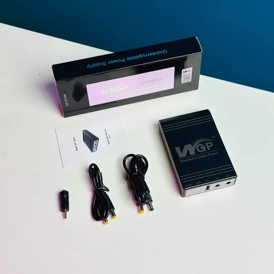 Picture of WGP (5V, 9V, 12V Output) Mini UPS- Router + ONU Backup Up To 8 Hours with Charger 10400mAh Mini UPS