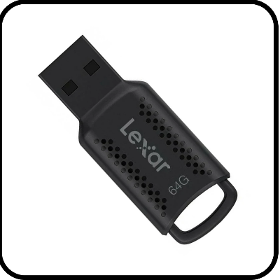 Picture of Lexar JumpDrive V400 64GB USB 3.2 Gen 1 Black Pen Drive ( Life Time Warranty )-Black