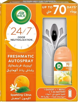 Picture of Air Wick Freshmatic Essential Oil Automatic Spray Citrus Zest 250ml (Free Refill & Battery)