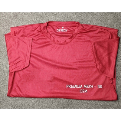 Picture of Premium Mesh Round Neck T-Shirts (125 GSM) - Maroon