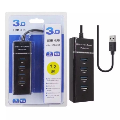 Picture of USB HUB 3.0,  4 Port USB Hub -BLACK (Black)