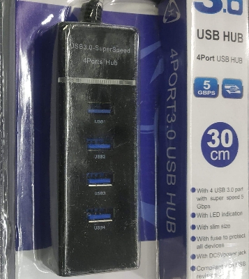 Picture of USB HUB 3.0, 4 Port USB Hub Black (Black)
