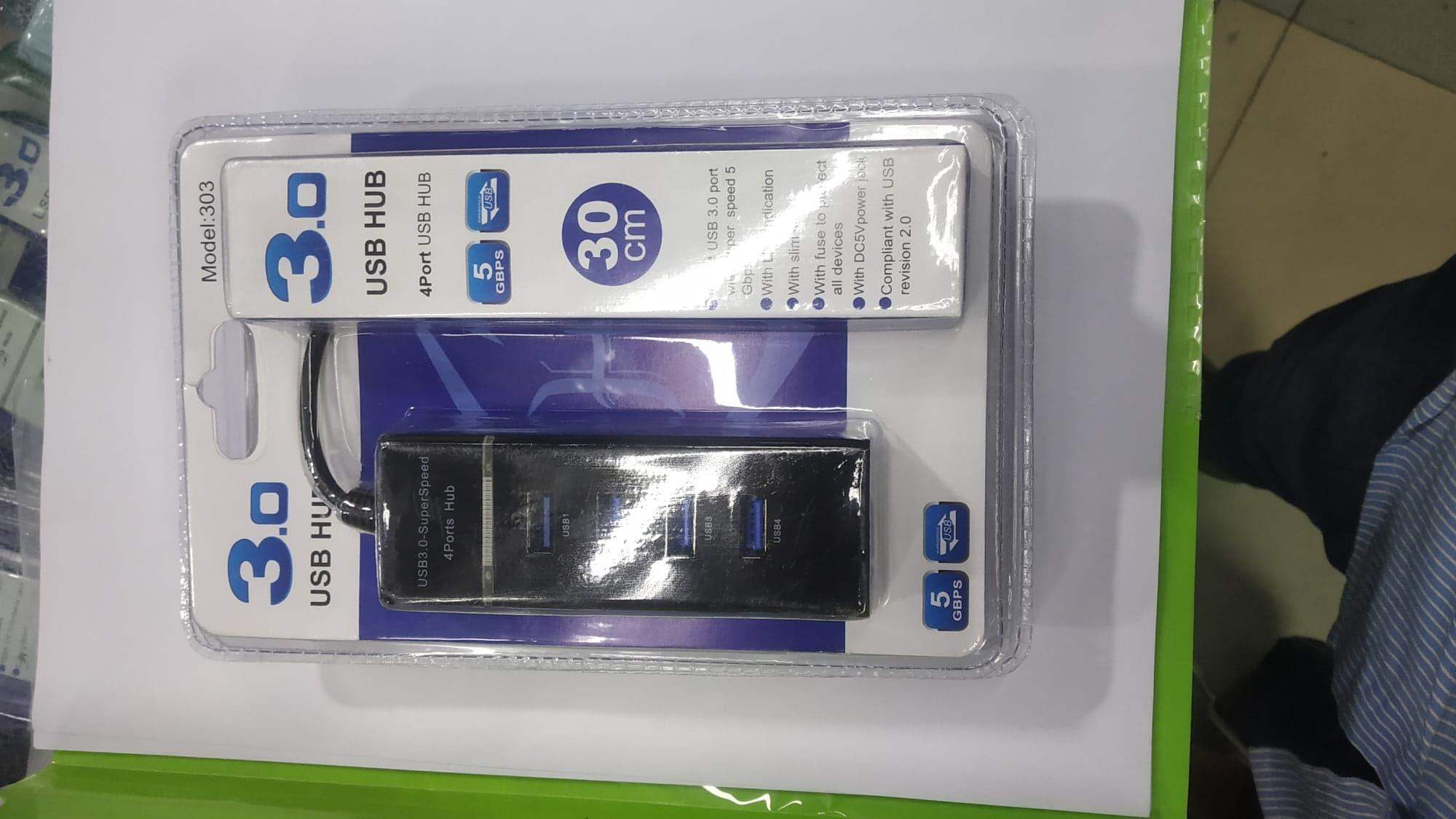 Picture of USB HUB 3.0, 4 Port USB Hub Black (Black)