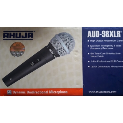 Picture of Microphone, ///AUD-98XLR/// - Dynamic Corded  Unidirectional Microphone, 3-Pin professional xlr connector (Black)