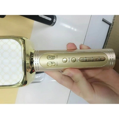 Picture of Professional Wireless, Speaker, Recorder & Microphone Handheld, Magic Bluetooth Karaoke Microphone (Gold)
