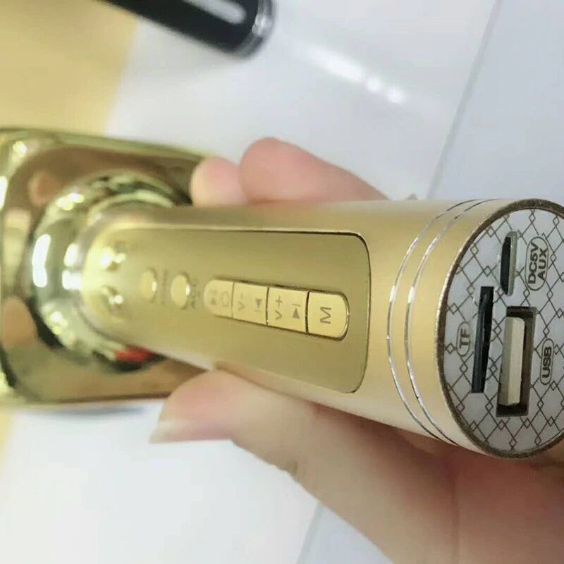 Picture of Professional Wireless, Speaker, Recorder & Microphone Handheld, Magic Bluetooth Karaoke Microphone (Gold)