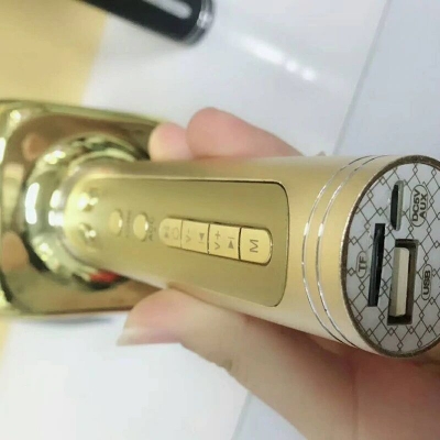 Picture of Professional Wireless, Speaker, Recorder & Microphone Handheld, Magic Bluetooth Karaoke Microphone (Gold)