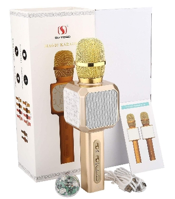 Picture of Bluetooth Karaoke Microphone Wireless Professional Speaker Handheld Microphone (Gold)