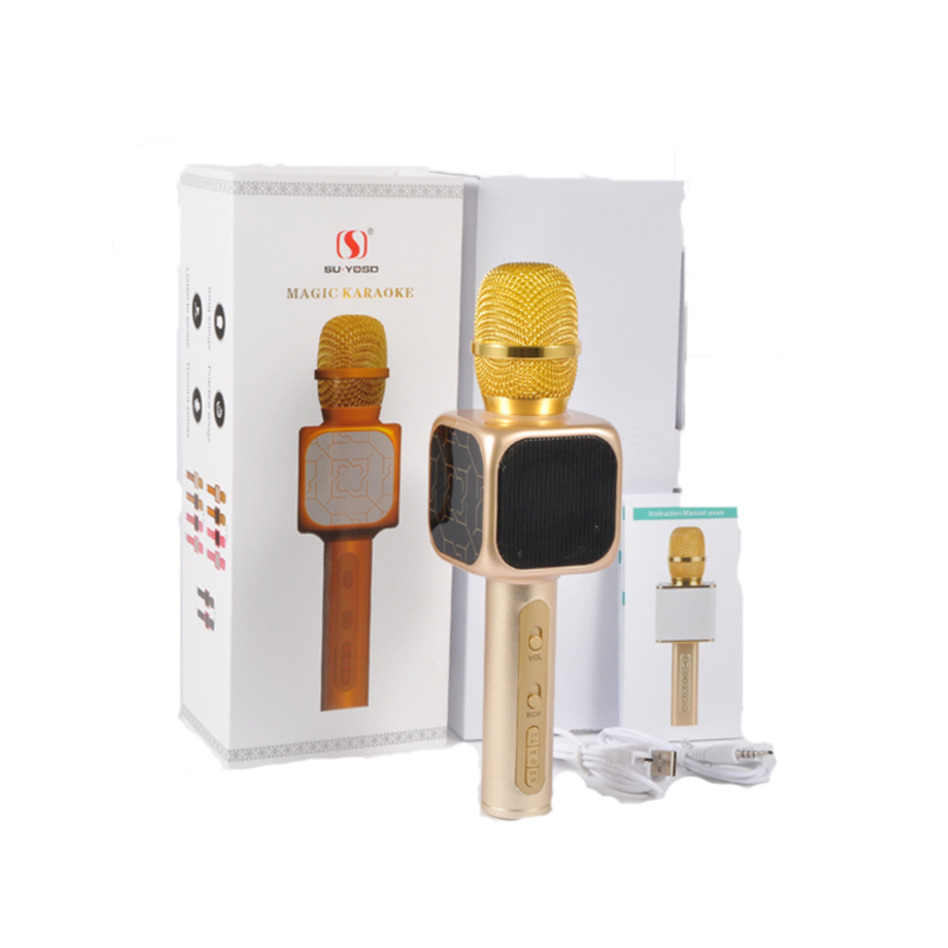 Picture of Bluetooth Karaoke Microphone Wireless Professional Speaker Handheld Microphone (Gold)
