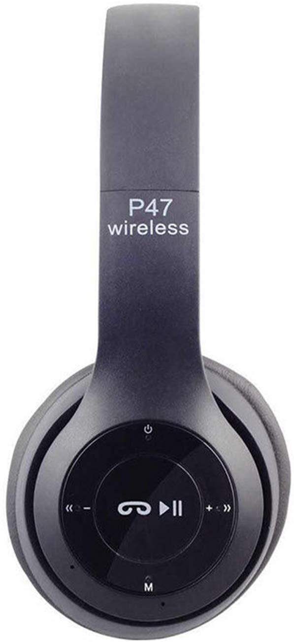 Picture of Wireless, Bluetooth, Fold-able, P47 Headphones Noise Canceling MP3/MP4/FM Player with SD Card Slot for Easy Travel - Headphone - Headphone (Black)