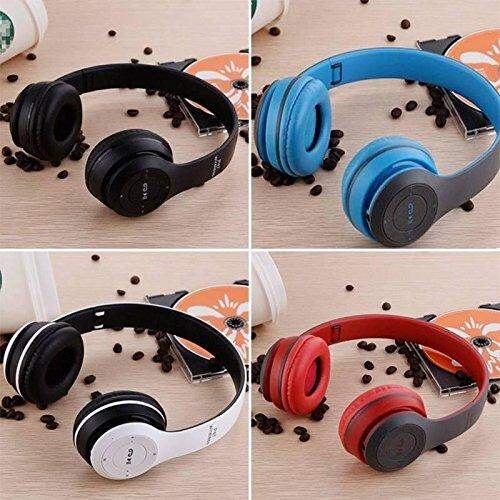Picture of Wireless, Bluetooth, Fold-able, P47 Headphones Noise Canceling MP3/MP4/FM Player with SD Card Slot for Easy Travel - Headphone - Headphone (Red)
