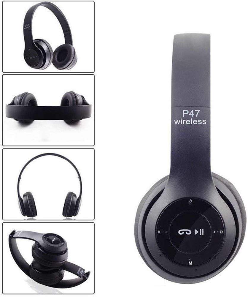 Picture of Wireless, Bluetooth, Fold-able, P47 Headphones Noise Canceling MP3/MP4/FM Player with SD Card Slot for Easy Travel - Headphone - Headphone (White)