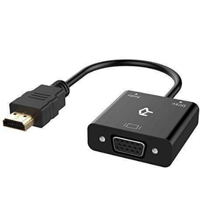 Picture of HDMI to VGA Adapter with 3.5mm Audio Port - Black (Black)