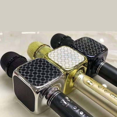 Picture of Wireless USB Recording Microphone Portable Karaoke Voice Changer, Cellphone/Mobile Karaoke Player Support USB/TF Mp3 Player And Bluetooth, Mic Speaker -  Bluetooth Speaker (Black)