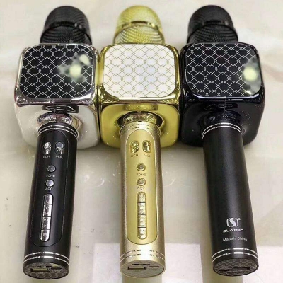 Picture of Wireless USB Recording Microphone Portable Karaoke Voice Changer, Cellphone/Mobile Karaoke Player Support USB/TF Mp3 Player And Bluetooth, Mic Speaker -  Bluetooth Speaker (Black)