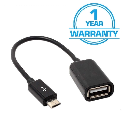 Picture of Android OTG Cable, Female USB to Micro USB  - Black (Black)