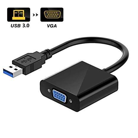 Picture of USB 3.0 to VGA Adapter Converter, High Speed USB to VGA Adapter Display Port to vga, Support Max Resolution 1080p for Windows 7/8/8.1/10 Desktop Laptop PC Monitor Projector HDTV, Monitor, Projector (Black)