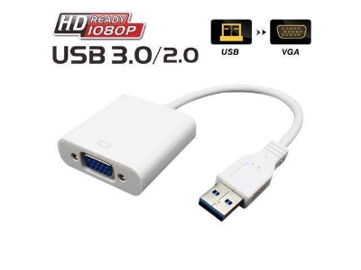 Picture of USB 3.0 to VGA Adapter Converter, High Speed USB to VGA Adapter Display Port to vga, Support Max Resolution 1080p for Windows 7/8/8.1/10 Desktop Laptop PC Monitor Projector HDTV, Monitor, Projector (Black)