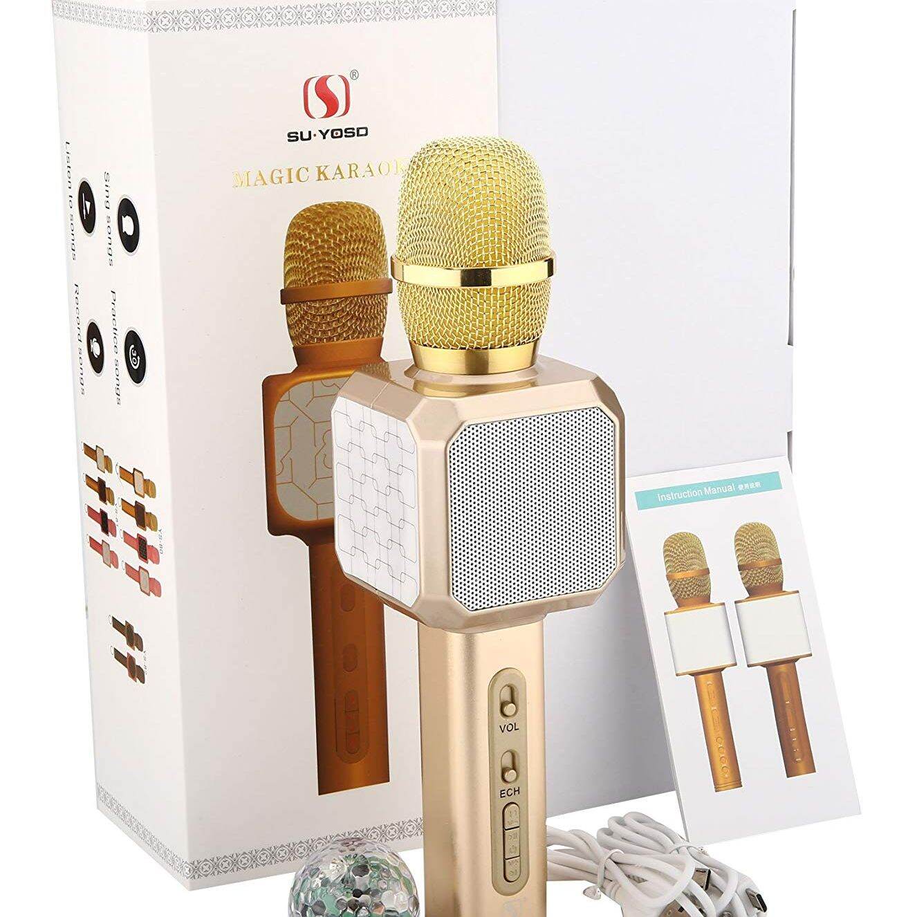 Picture of Wireless Bluetooth Microphone Handheld KTV Mobile Phone Karaoke- Black (Gold)