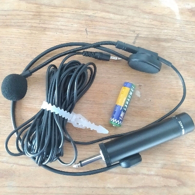 Picture of AHUJA HBM-60CC Head-Band Microphone Connected to the Amplifier Directly With 3.5 Mm Jack & 5.5mm Converter Microphone (Black)
