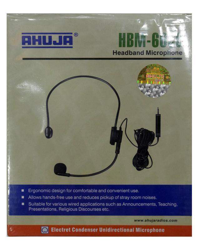 Picture of AHUJA HBM-60CC Head-Band Microphone Connected to the Amplifier Directly With 3.5 Mm Jack & 5.5mm Converter Microphone (Black)