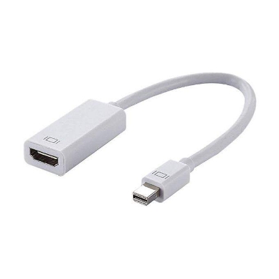 Picture of Mini Display Port To HDMI Adapter Cable Male To Female Mini DP Converter (White)