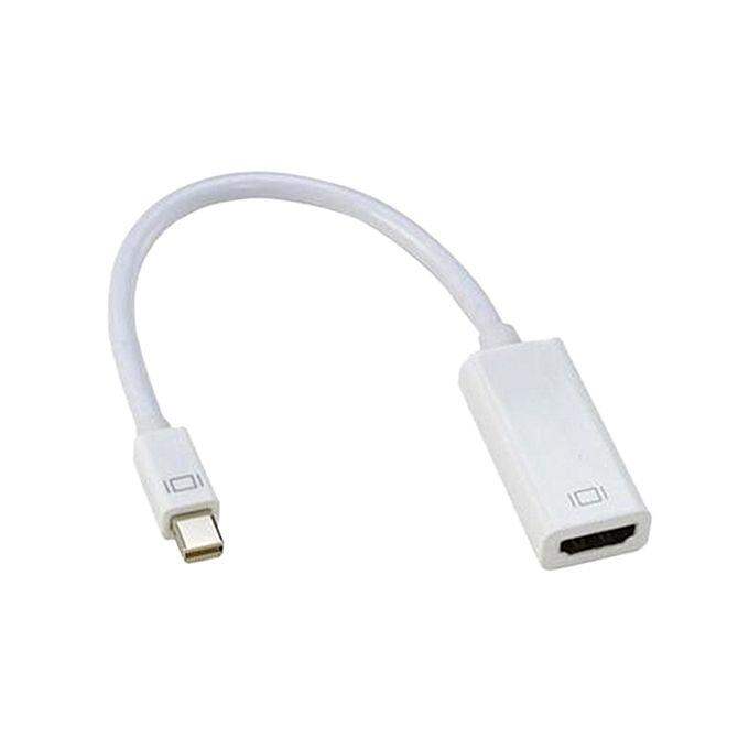 Picture of Mini Display Port To HDMI Adapter Cable Male To Female Mini DP Converter (White)