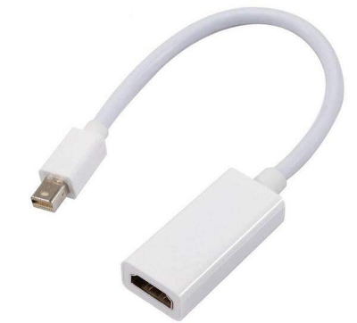 Picture of Mini Display Port To HDMI Adapter Cable Male To Female Mini DP Converter (White)