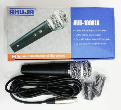 Picture of Ahuja AUD 100XLR Wired Microphone (Black)