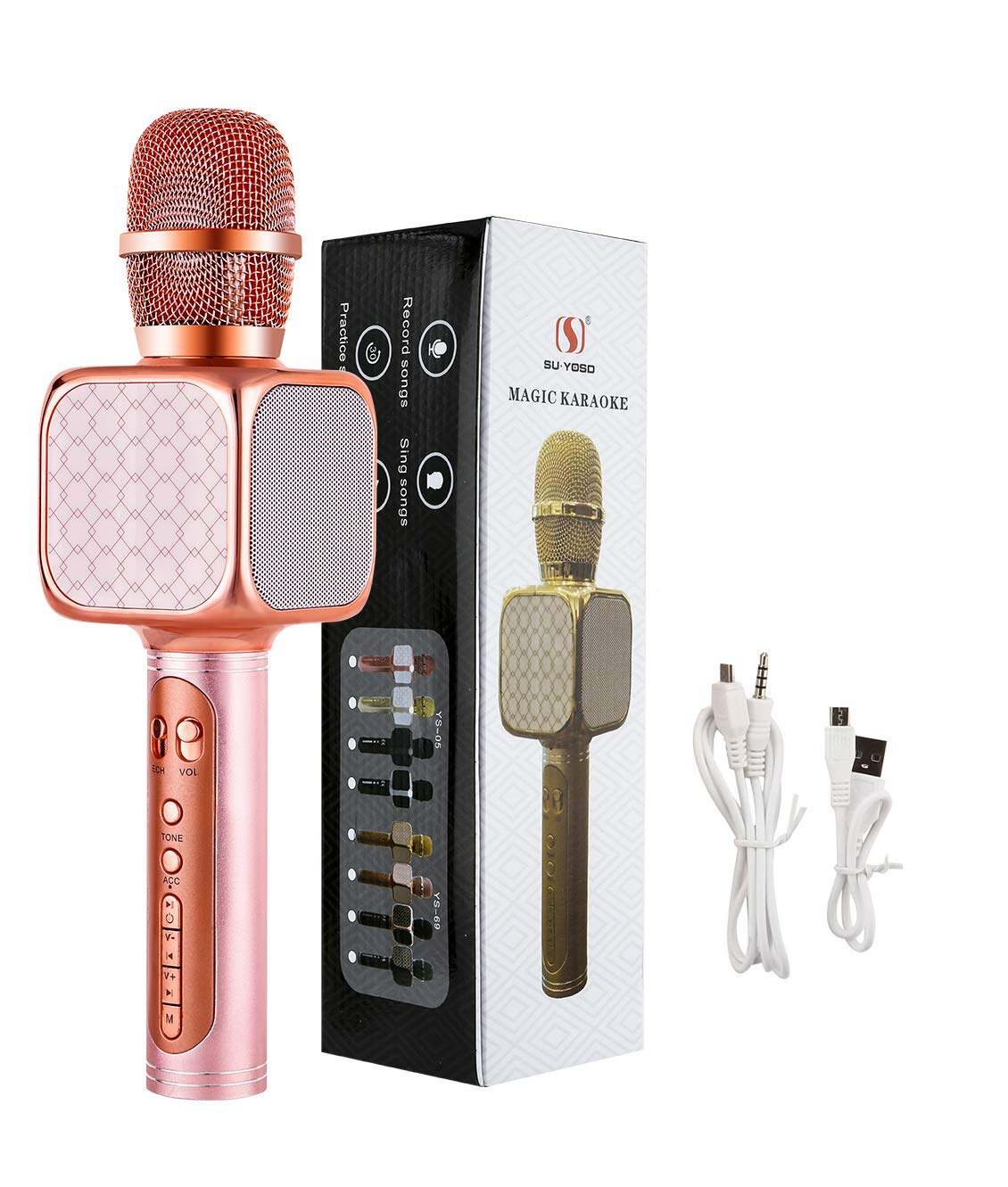Picture of Wireless Bluetooth Microphone Speaker Karaoke USB KTV Mobile Player MIC Speaker Recording Gold (Gold)