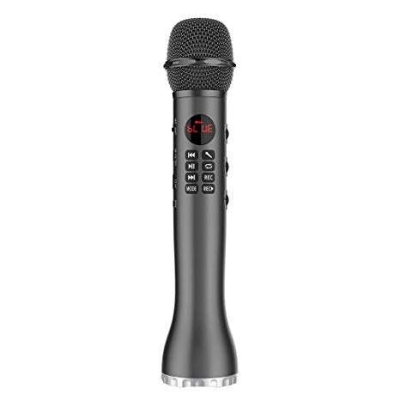 Picture of Wireless Karaoke Microphone Handheld Bluetooth Speaker Karaoke L - 598 Bluetooth Microphone Portable Speaker (Black)
