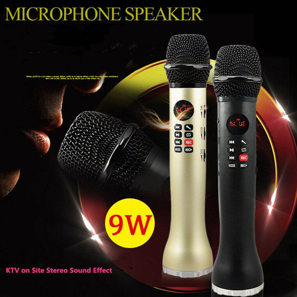 Picture of Wireless Karaoke Microphone Handheld Bluetooth Speaker Karaoke L - 598 Bluetooth Microphone Portable Speaker (Black)