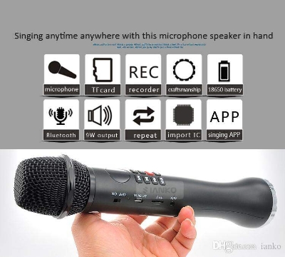 Picture of Karaoke L- 598 Bluetooth Microphone Portable Speaker, Wireless Karaoke L598 (Red)