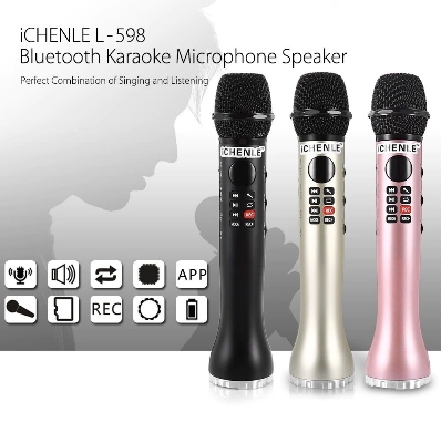 Picture of Karaoke L- 598 Bluetooth Microphone Portable Speaker, Wireless Karaoke L598 (Red)