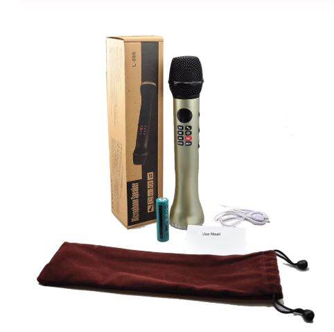 Picture of Karaoke L - 598 Bluetooth Microphone Portable Speaker (Brown)