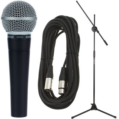 Picture of Shure SM-58 Dynamic Microphone Vocal Wired Microphones Instrument Unidirectional Handheld Karaoke Microphone (Black)