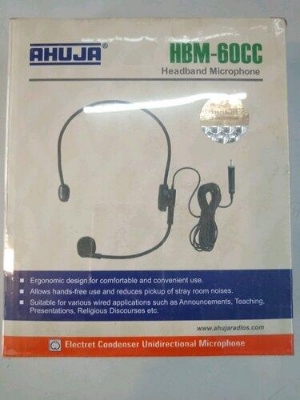 Picture of Ahuja HBM-60CC Headband Microphone ( WITH 3.5 mm jack) / Electret Condenser Cardioid Neck microphone (M. COPY BIG BOX)