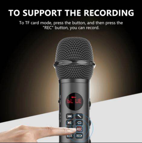 Picture of L 598 Wireless Karaoke Microphone Handheld Bluetooth Speaker Singing Recordng Microphone High Volume Long Battery Life L 598 (Multicolor)