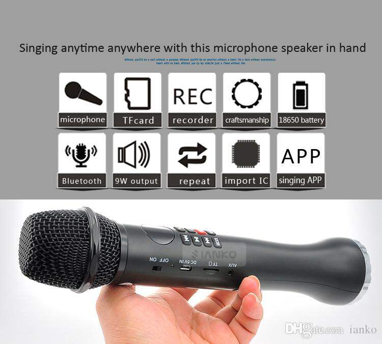 Picture of Karaoke Microphone Handheld Bluetooth Speaker Singing Recordng Microphone L598  High Volume Long Battery Life (Multicolor)