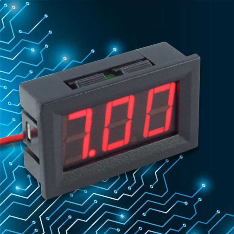 Picture of Digital DC Voltage Meter Voltmeter 4.5-120V red blue green LED (Black)