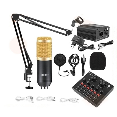 Picture of BM 800 condenser microphone studio package for facebook youtube etc. - Emphasizing Value (Bm800, V8, Phantom)