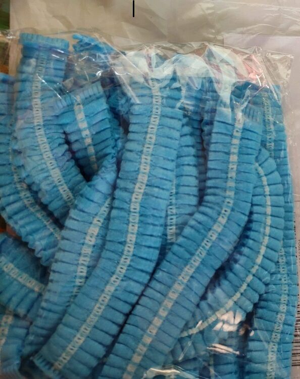 Picture of One Time Disposable Cap - Pack of 100 pieces use cooking, Hospital Doctor, Nurse, Surgical, & medical cap. (Blue)