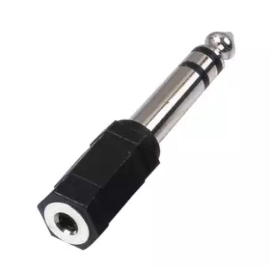 Picture of 3.5mm Stereo TRS Female to 1/4" Stereo Plug Male Adapter, Nickel Plated (Black)