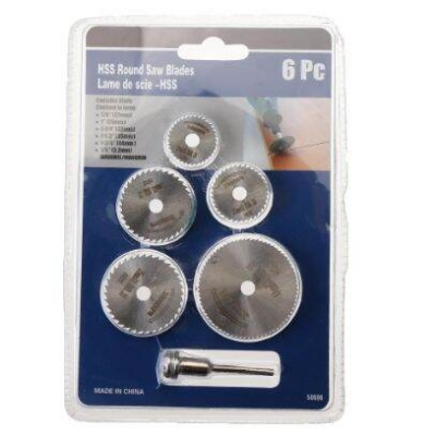 Picture of 6Pcs Circular Saw Blade Set HSS Cutting Disc for Wood Plastic and Aluminum (White)