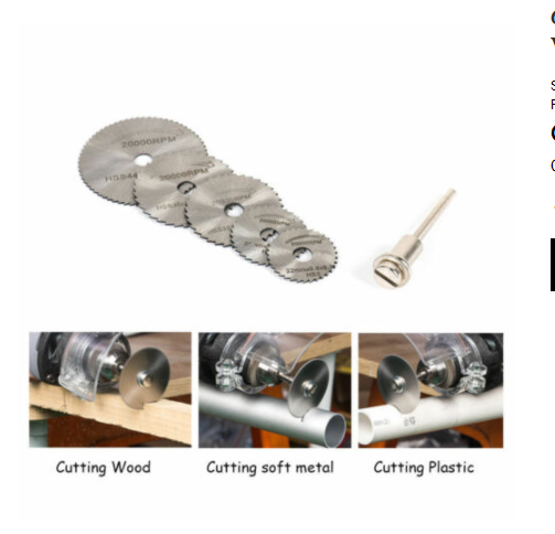 Picture of 6Pcs Circular Saw Blade Set HSS Cutting Disc for Wood Plastic and Aluminum (White)